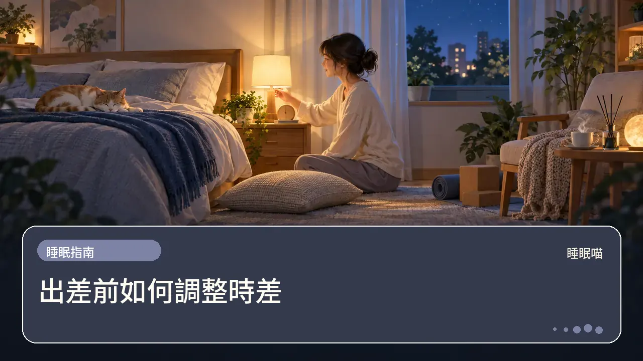 出差前如何調整時差主題插畫