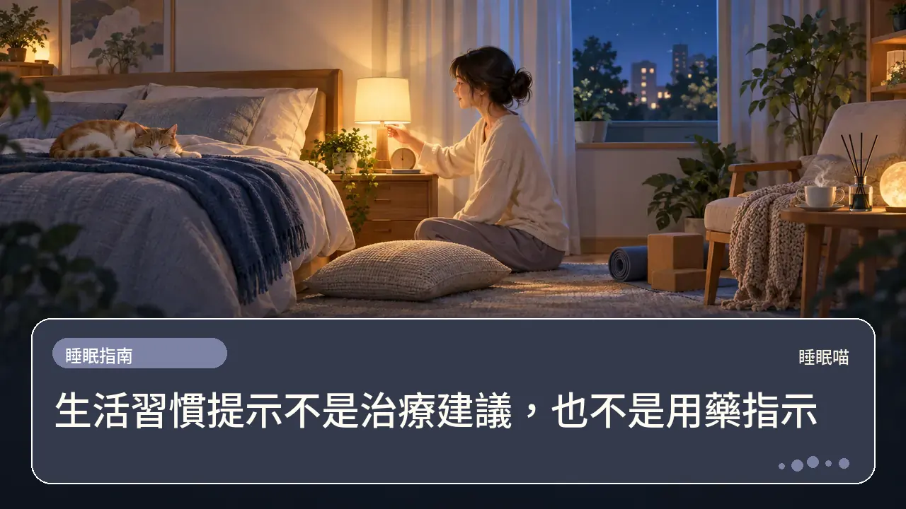 生活習慣提示不是治療建議，也不是用藥指示主題插畫