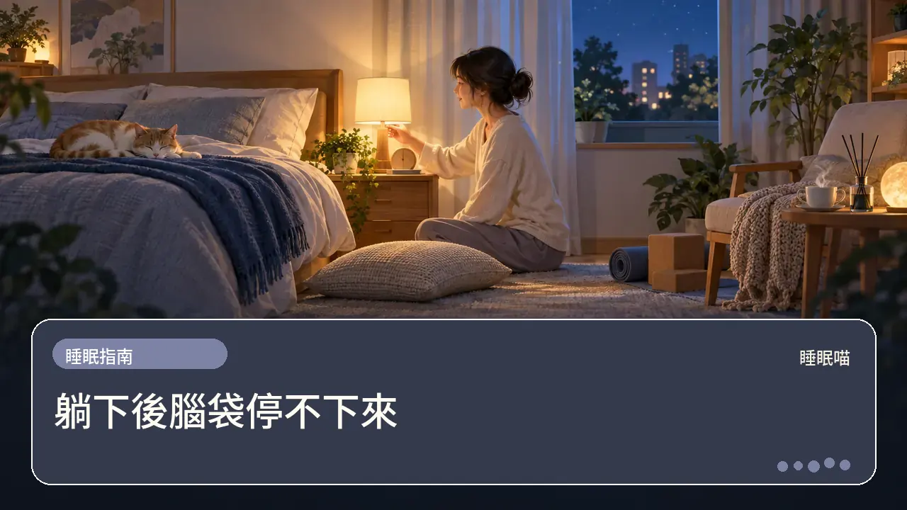 躺下後腦袋停不下來主題插畫