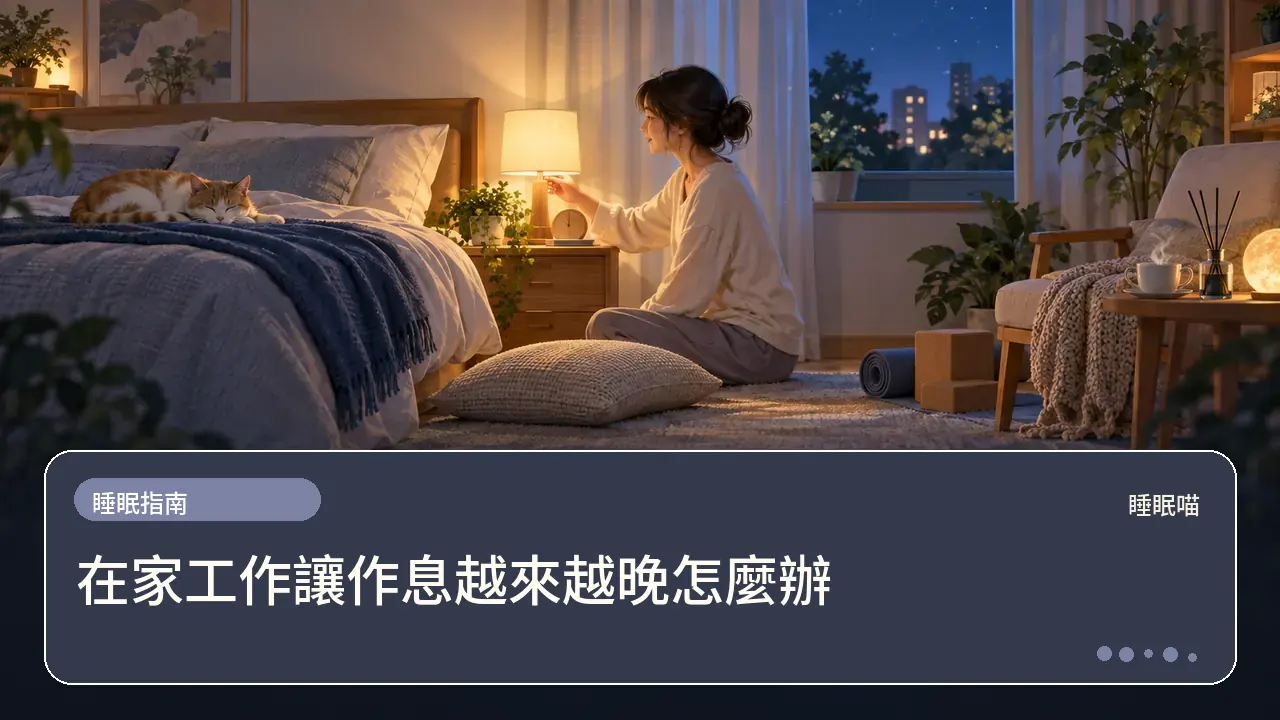 在家工作讓作息越來越晚怎麼辦主題插畫