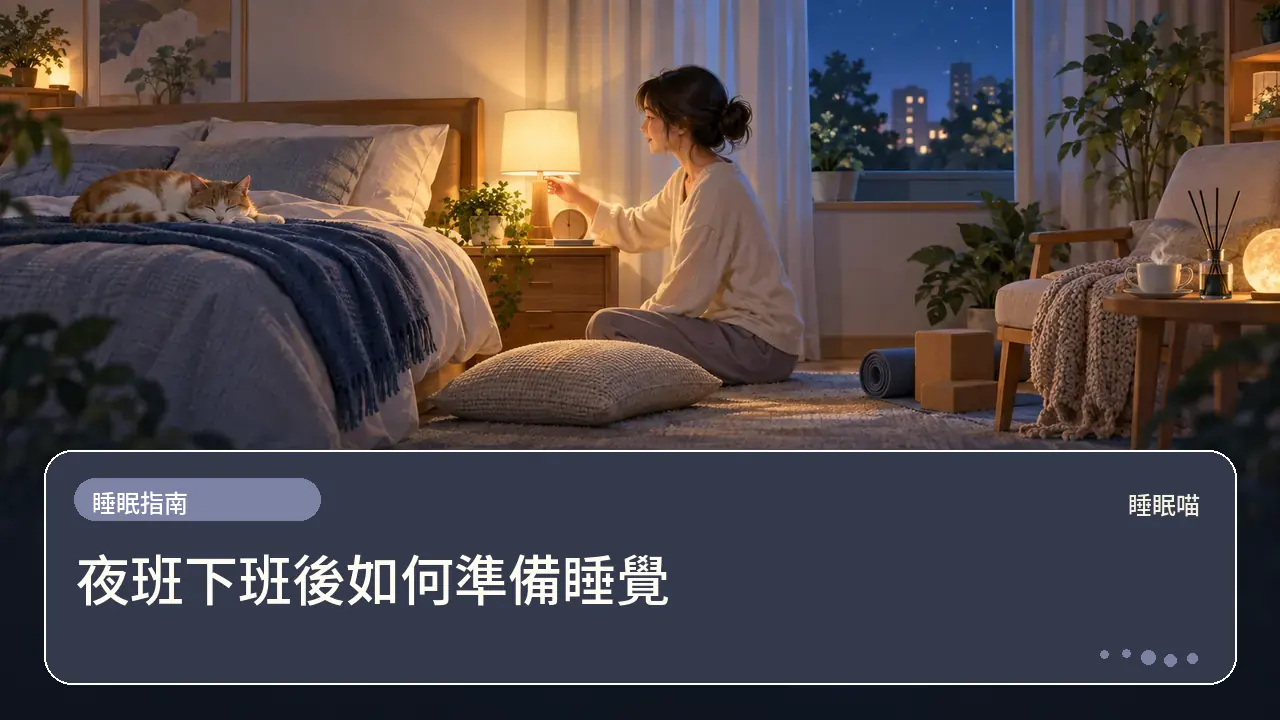 夜班下班後如何準備睡覺主題插畫