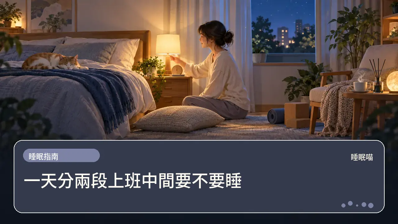 一天分兩段上班中間要不要睡主題插畫